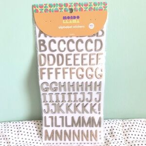 NWT Mondo Llama Alphabet Stickers - Gold